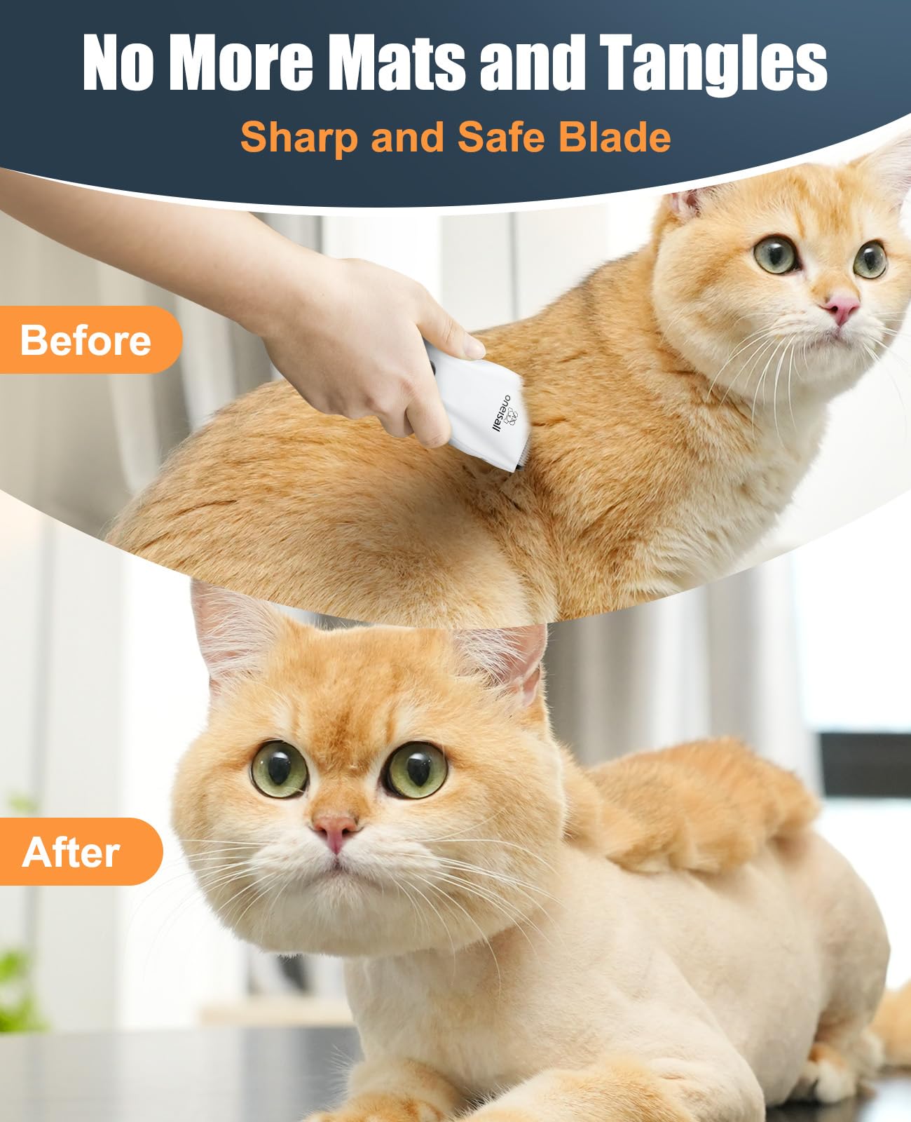 Oneisall clippers IPX7 waterproof for easy cleanup after baths or messy sessions.
