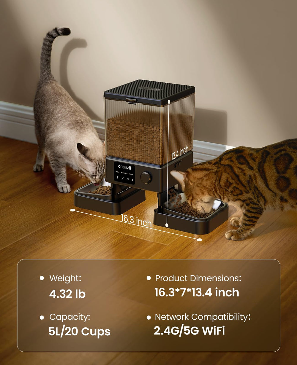 oneisall cat feeder on kitchen counter ready for daily use