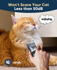 Oneisall cat grooming kit LCD battery indicator helps monitor power.