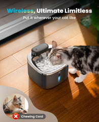 oneisall cat water fountain 3.5L black water flow close-up demonstrates smooth, steady hydration.