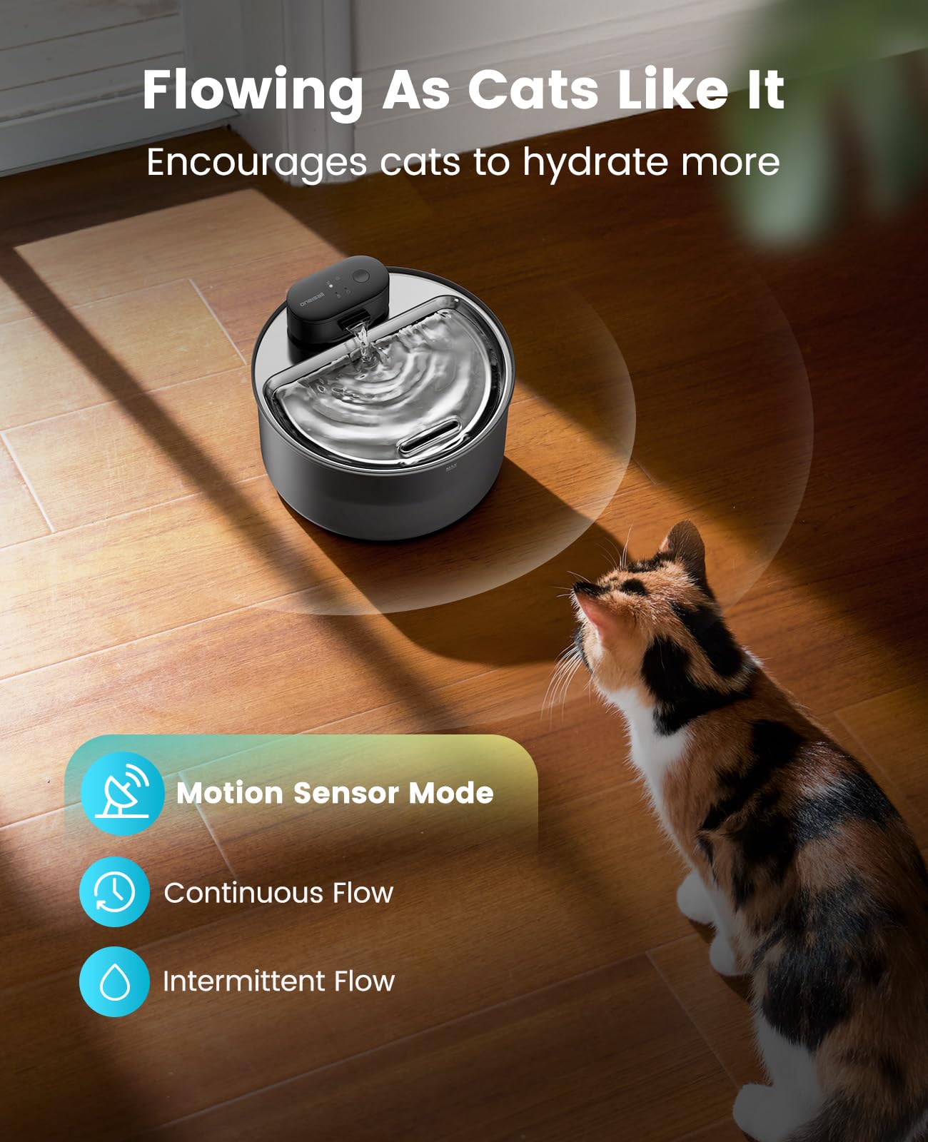 oneisall cat water fountain flow modes adapt to your cat