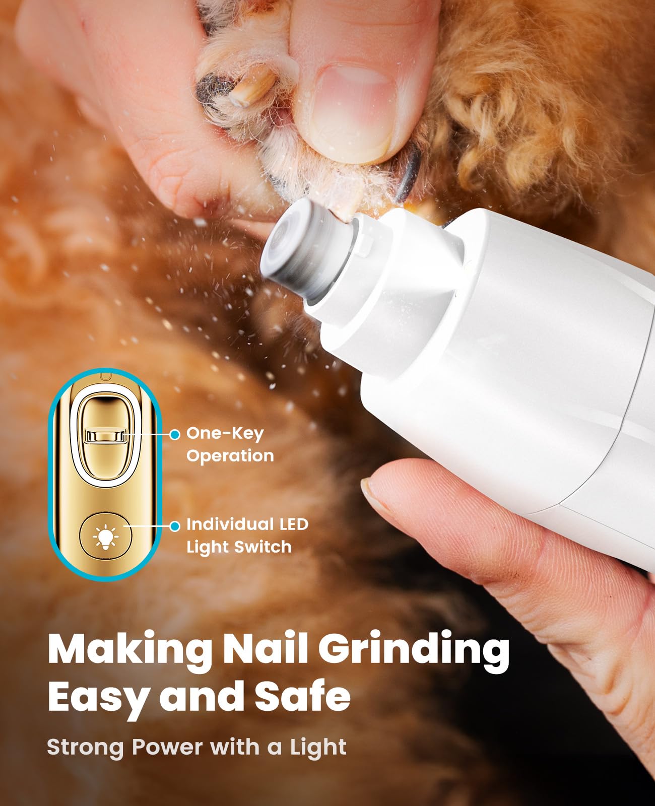 Oneisall cordless dog clippers in action for convenient grooming.