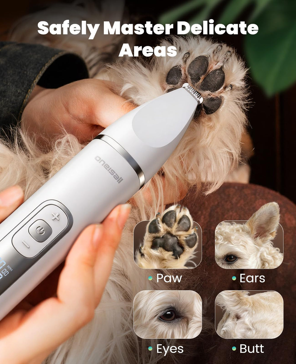 Oneisall cordless low-noise dog clippers for calmer grooming sessions