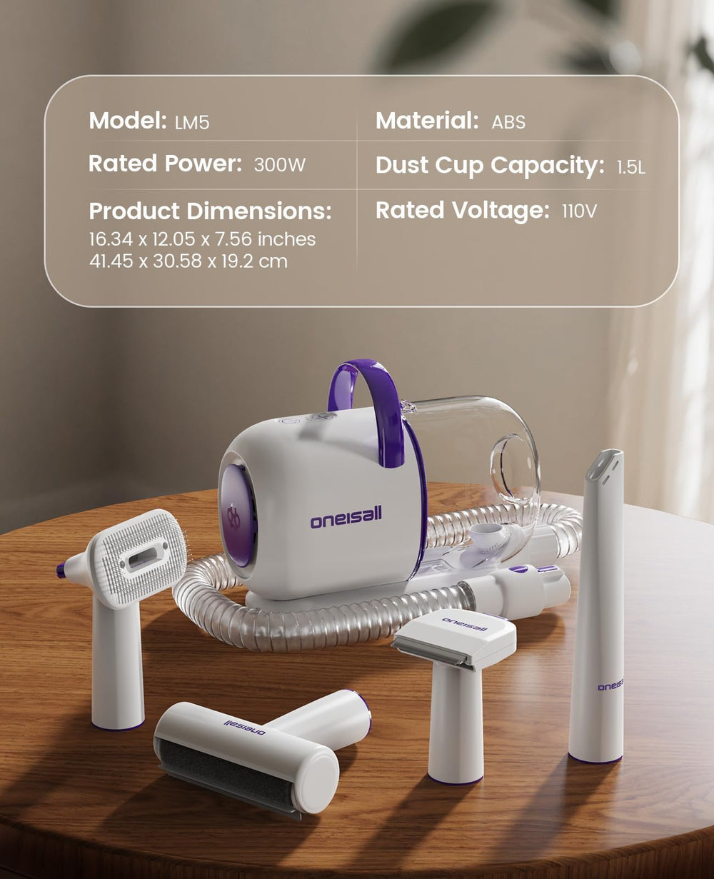 oneisall detachable dust box 1.5L for easy emptying