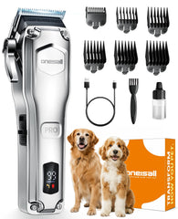 Oneisall dog clippers close-up showing detachable blade for easy cleaning and versatile grooming.