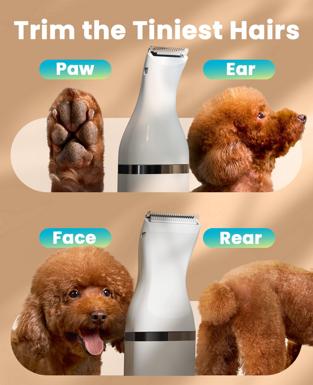 oneisall dog clippers double blades around eyes for safe grooming