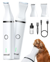 oneisall dog clippers paw trim close-up showing precise paw hair removal