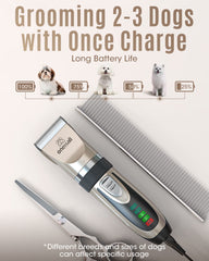 Oneisall dog clippers with LCD display shows battery life clearly
