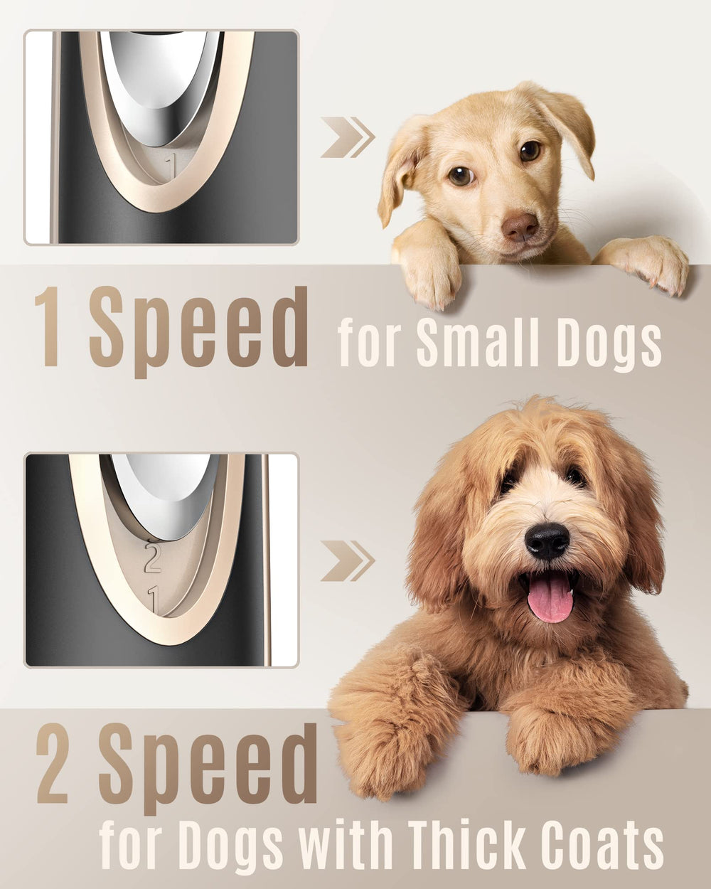 Oneisall dog clippers include six guide guards for precise lengths