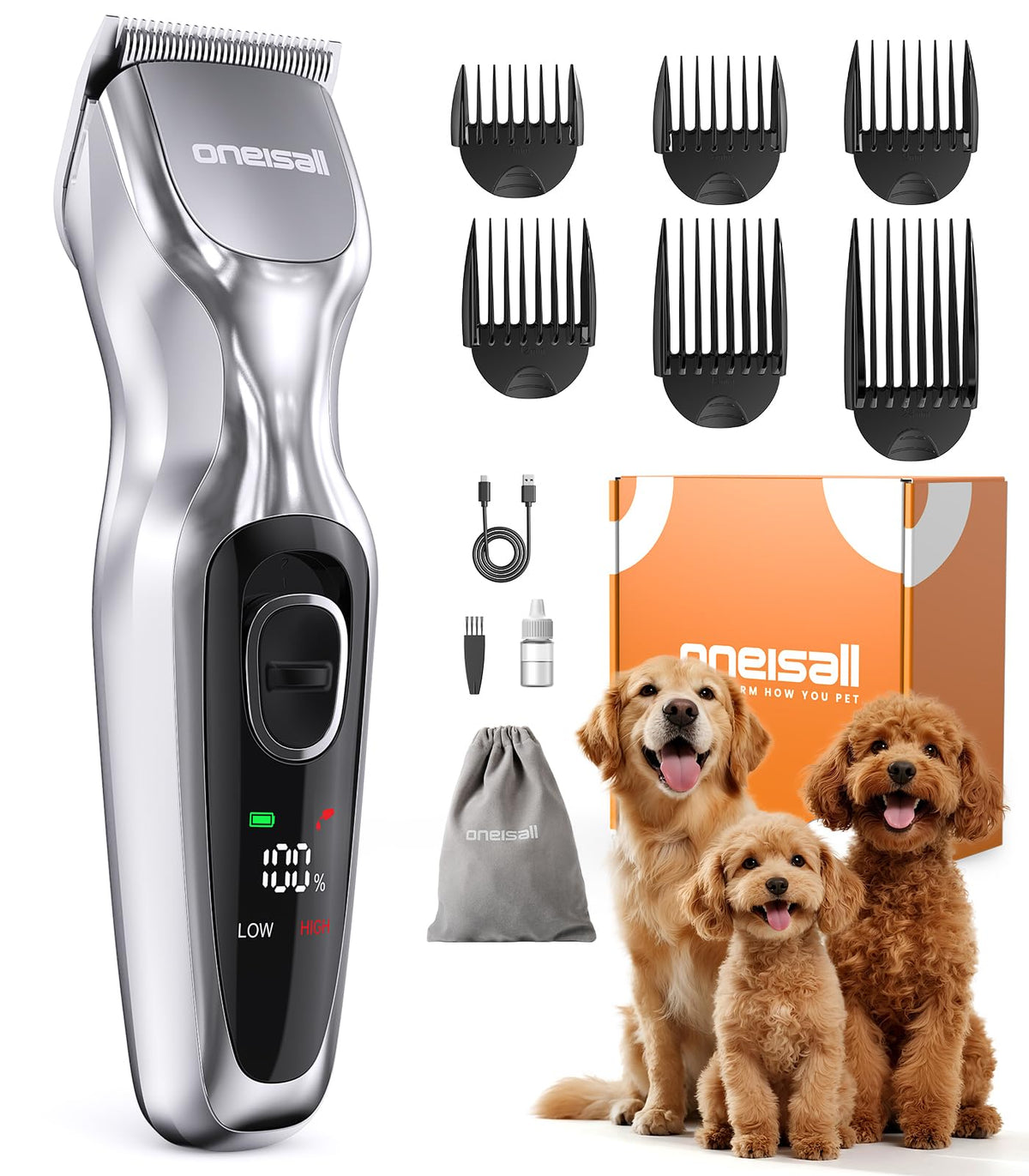 oneisall dog clippers quiet operation for calm grooming sessions