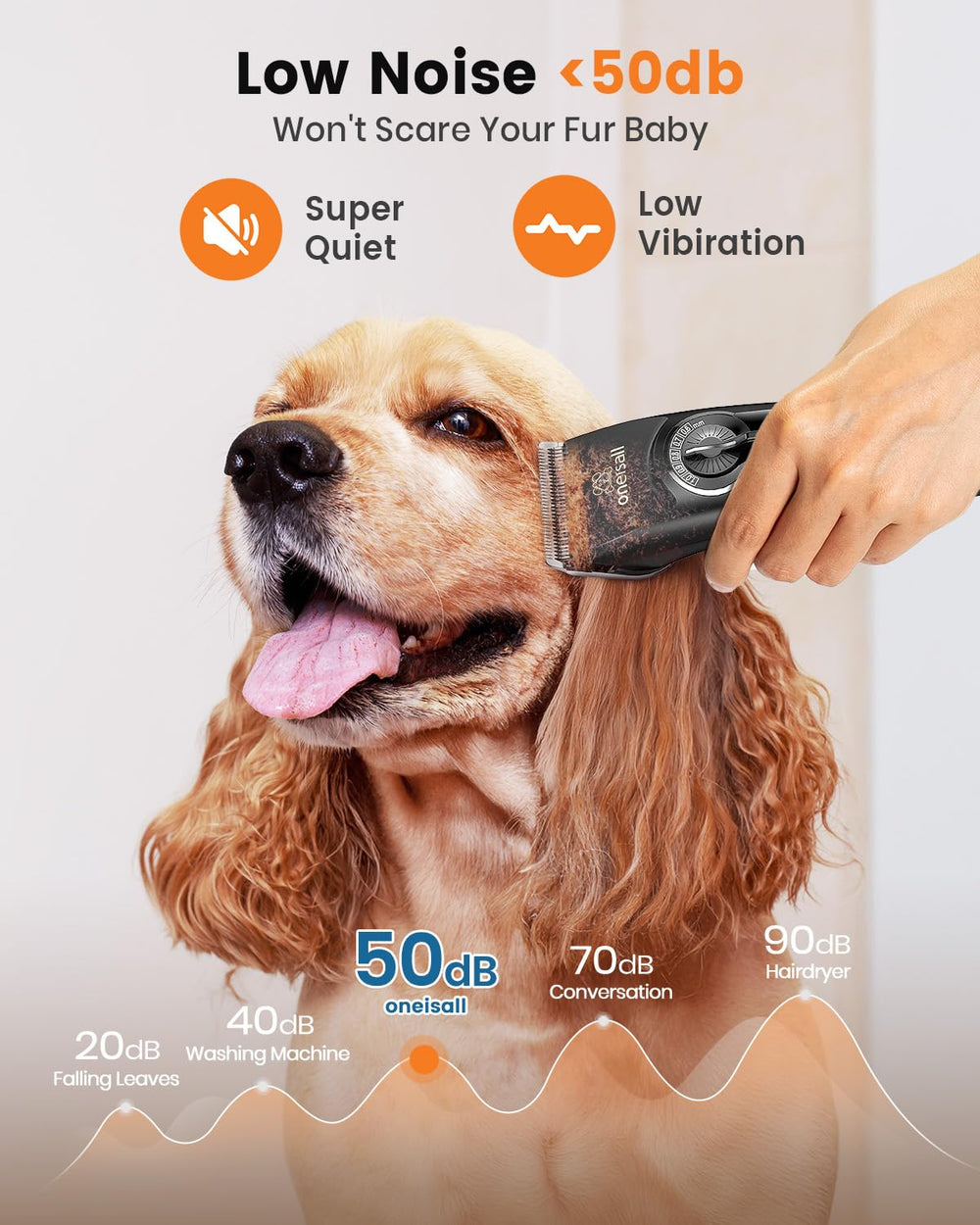 oneisall dog clippers recharge dock keeps the unit powered between sessions.
