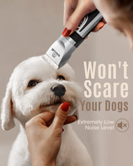 oneisall dog grooming clipper side view highlights ergonomic grip for extended grooming.