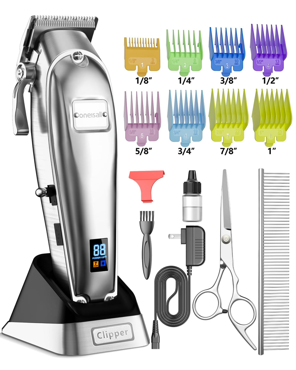 Oneisall dog grooming clippers with cordless operation for easy grooming anywhere