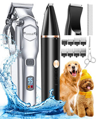 Oneisall dog grooming kit clipper motor for efficient trimming on thick fur