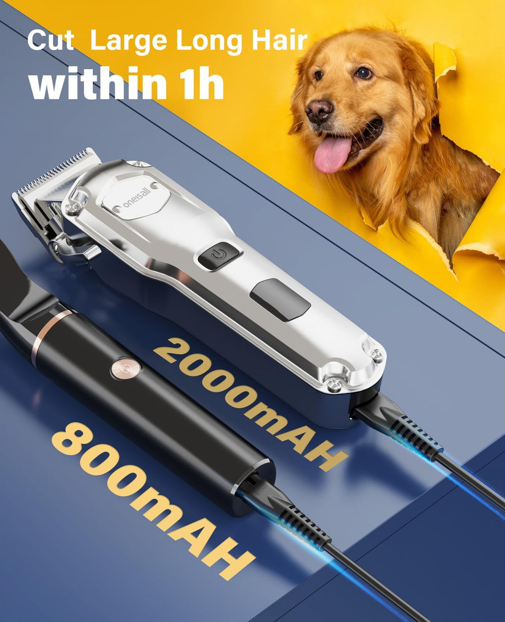 Oneisall dog grooming kit IPX7 waterproof for easy cleaning after use