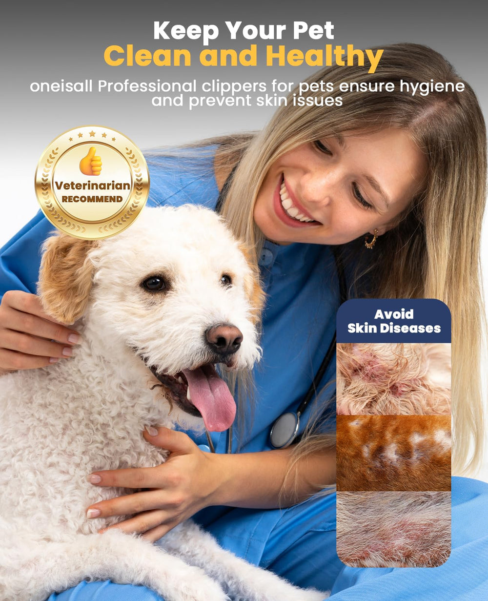 Oneisall dog grooming kit low noise operation to keep pets calm