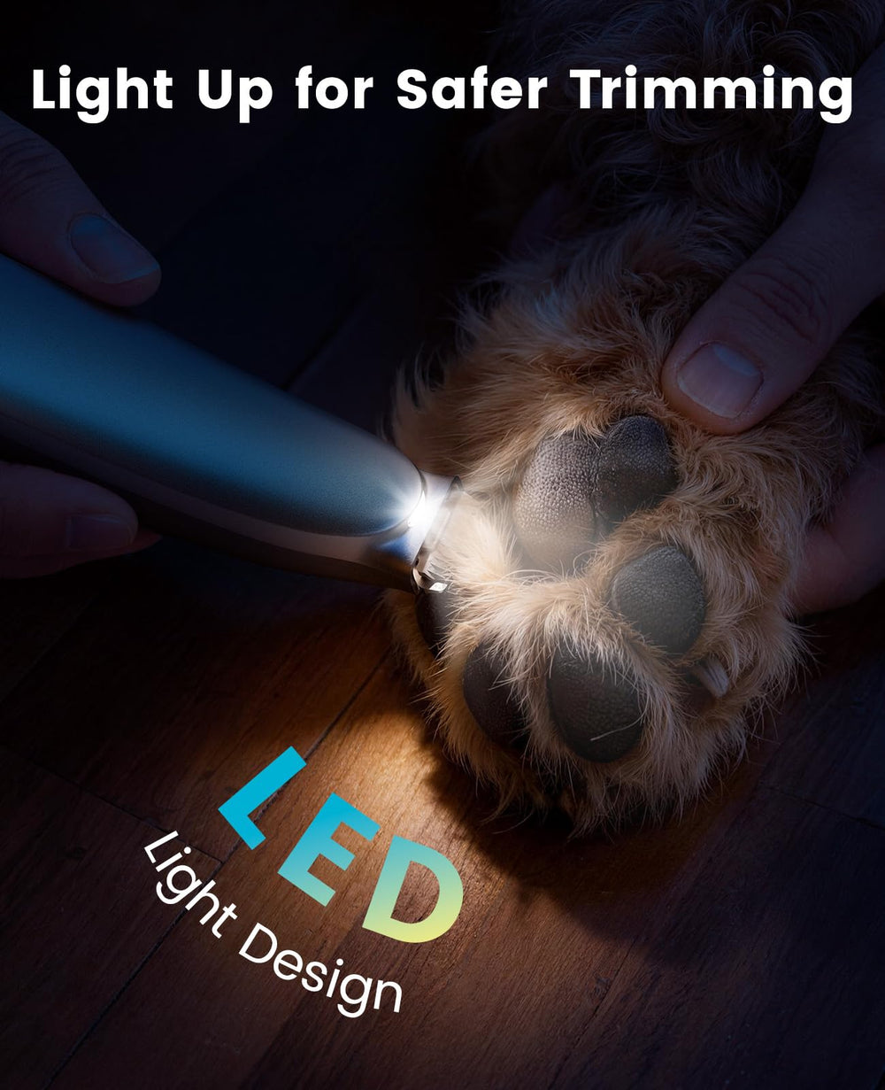 Oneisall paw trimmer LED display shows battery status