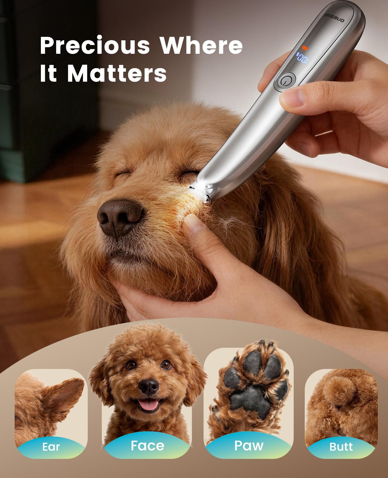 Oneisall dog paw trimmer quiet operation during grooming
