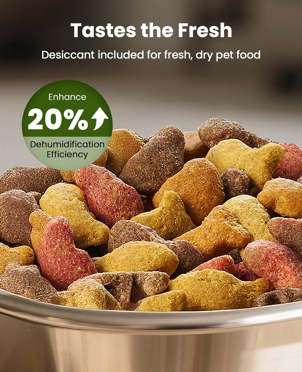 Oneisall supports dry kibble up to 0.7 inches, reducing jams.