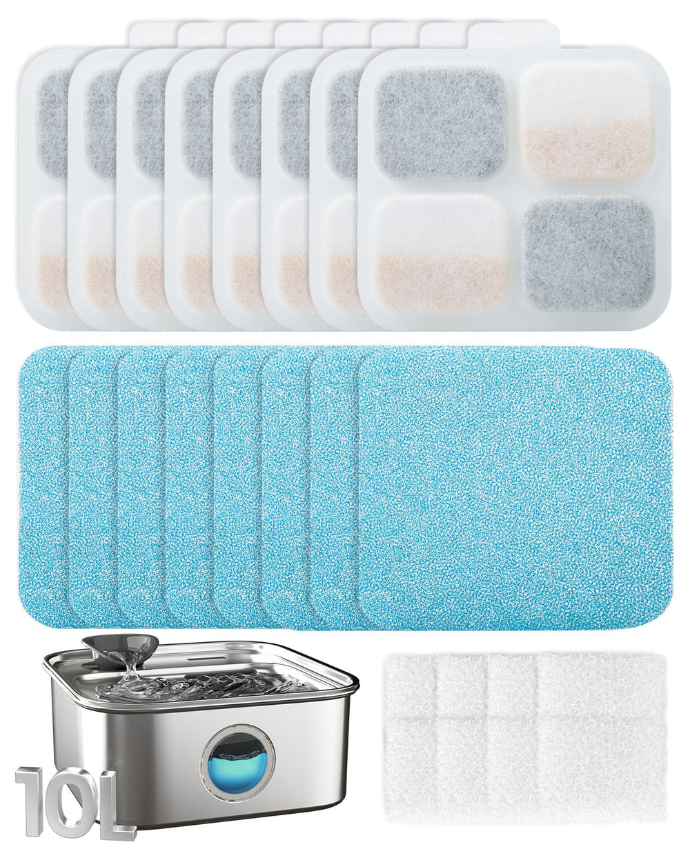 Oneisall filter kit for PW07SAU 10L promotes continuous fresh water for pets.
