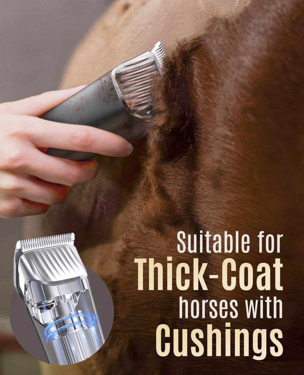 Oneisall horse clippers showing two-speed control for versatile trimming