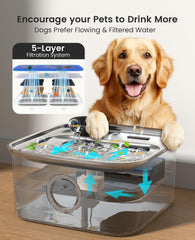 oneisall living water system provides continuous filtered water for pets.