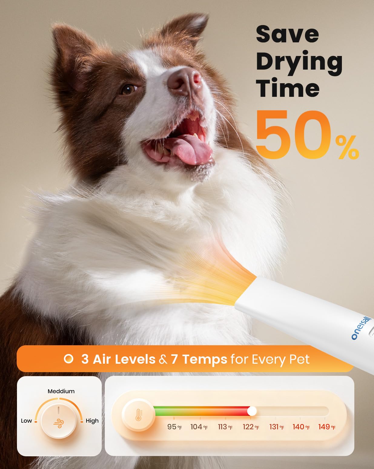 Oneisall metal blade clippers delivering precise trims on a dog.