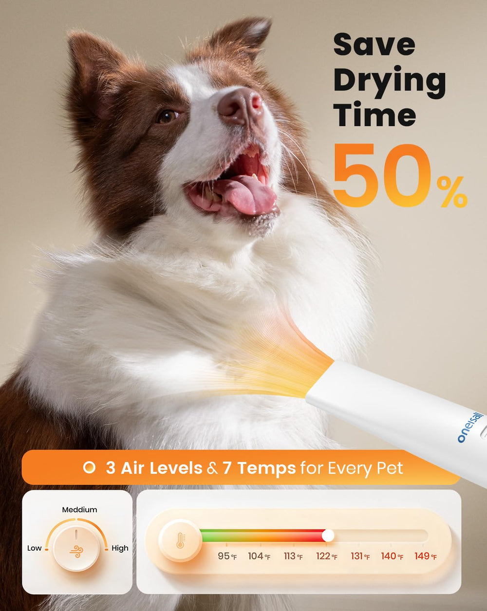 Oneisall metal blade clippers delivering precise trims on a dog.