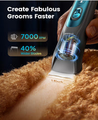 Oneisall paw-trimmer blade attachment enables safe paw pad trimming.