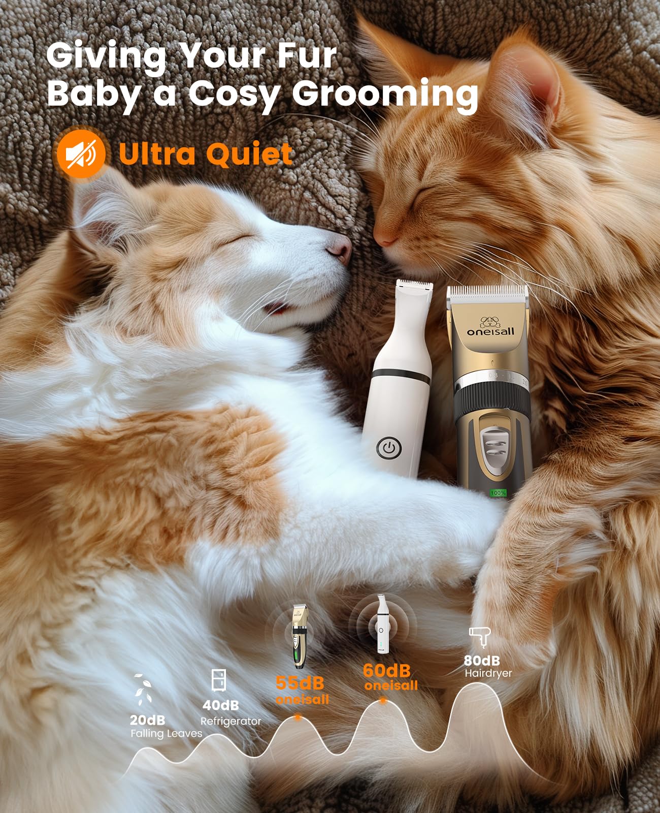 Oneisall paw trimmer with stainless steel blade for safe small-area grooming.