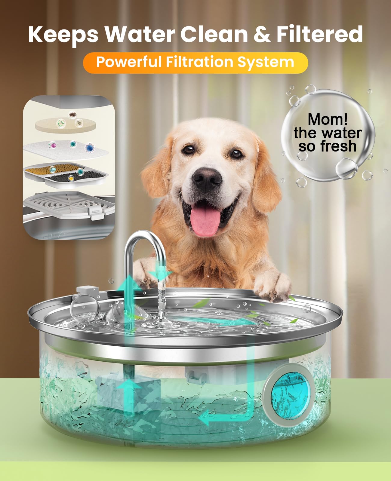 Oneisall 7L capacity fountain serves multi-pet homes with fewer refills.