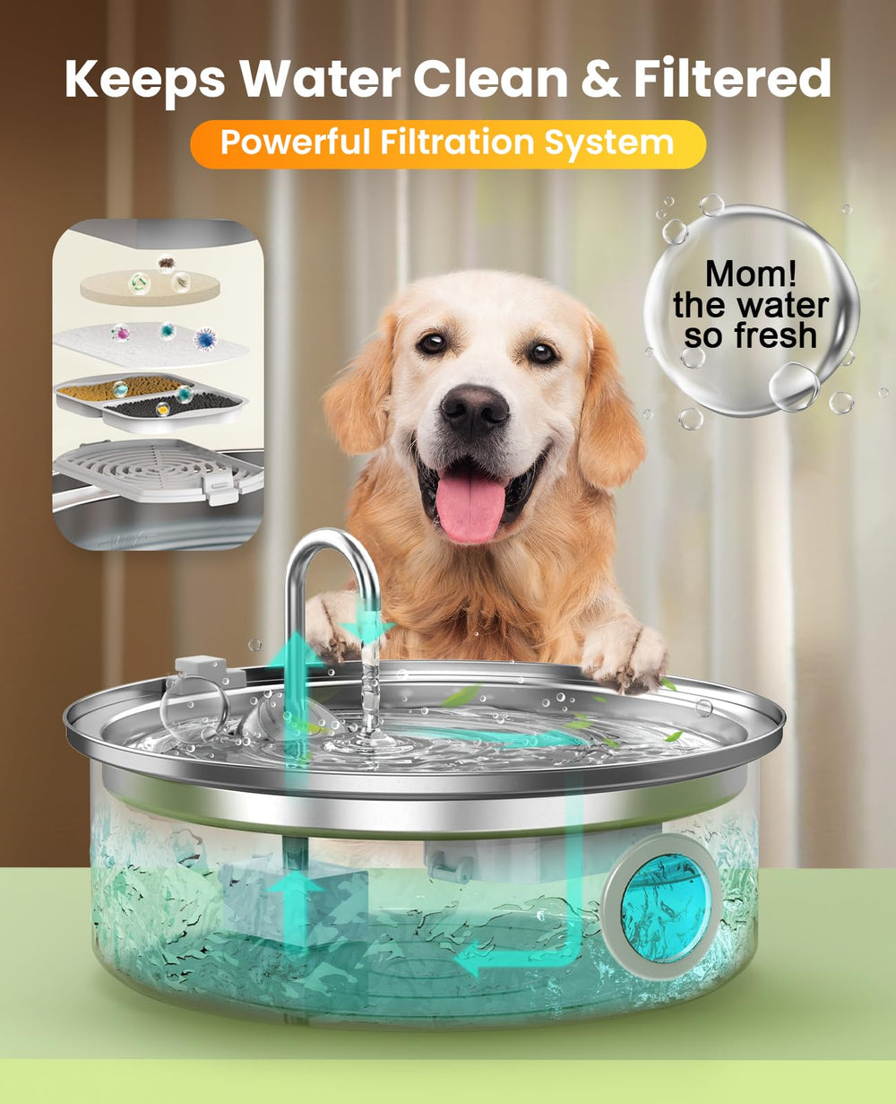 Oneisall 7L capacity fountain serves multi-pet homes with fewer refills.