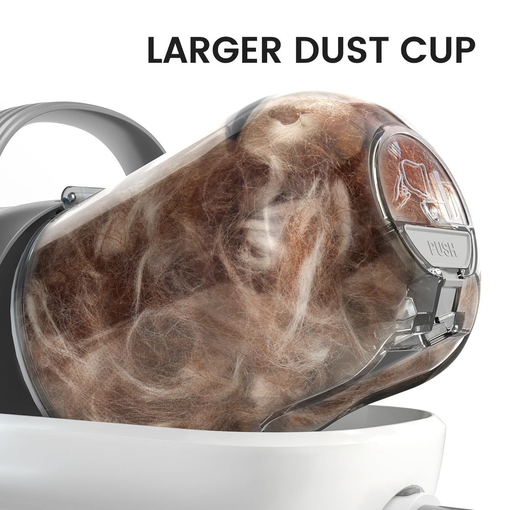 Oneisall vacuum runs quietly at 60 dB for calmer grooming sessions.