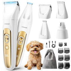 Oneisall quiet dog grooming kit full assembly for home grooming.