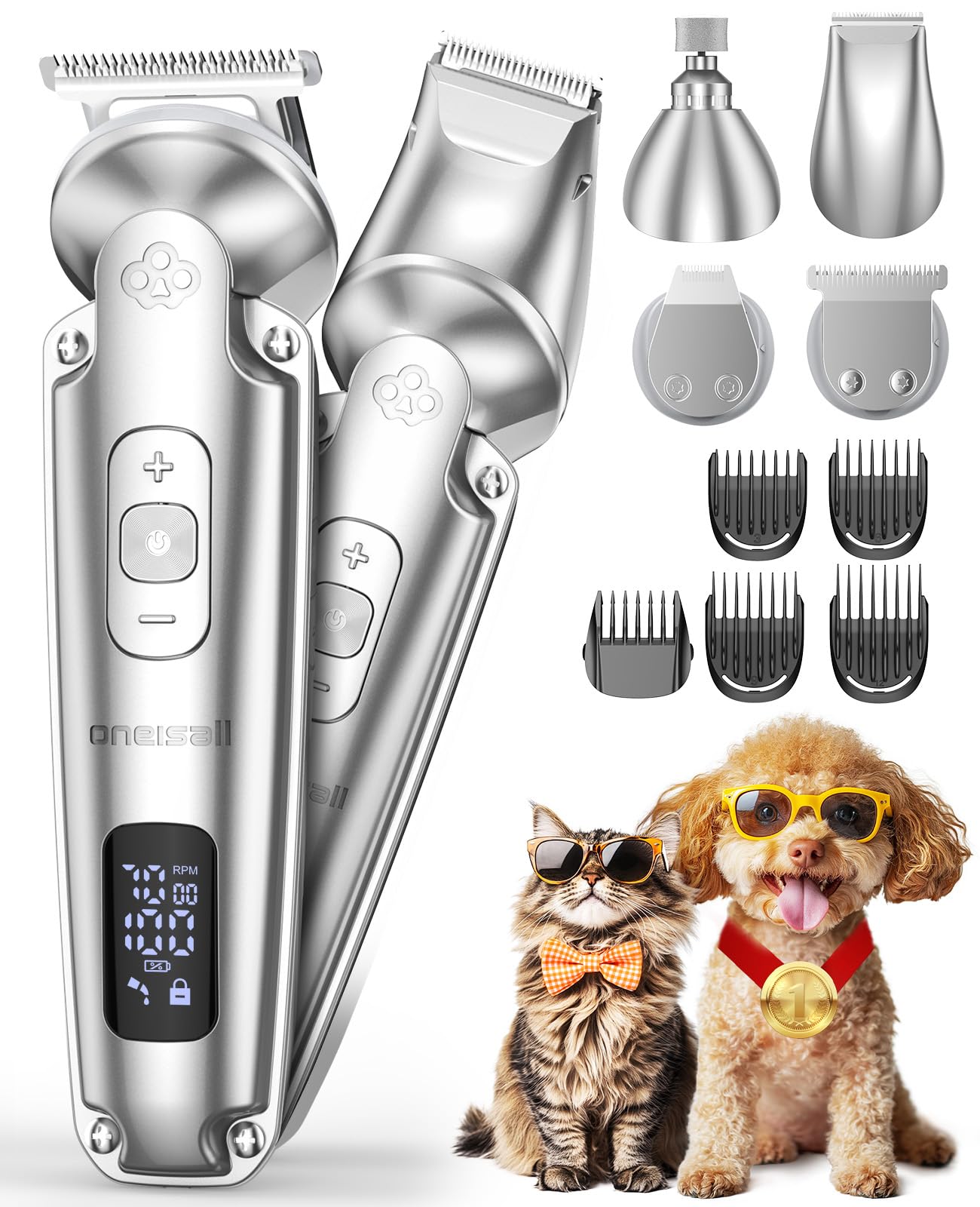 Oneisall small dog clippers with paw trimming focus for gentle, low-noise grooming