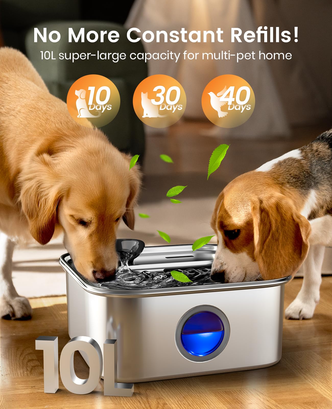 Stainless steel dog water bowl by Oneisall durable and easy to clean.