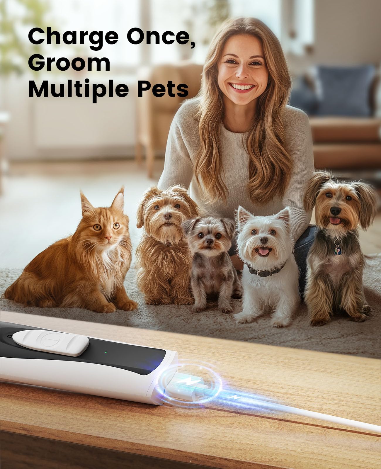 oneisall usb charging cord included keeps grooming cordless and ready
