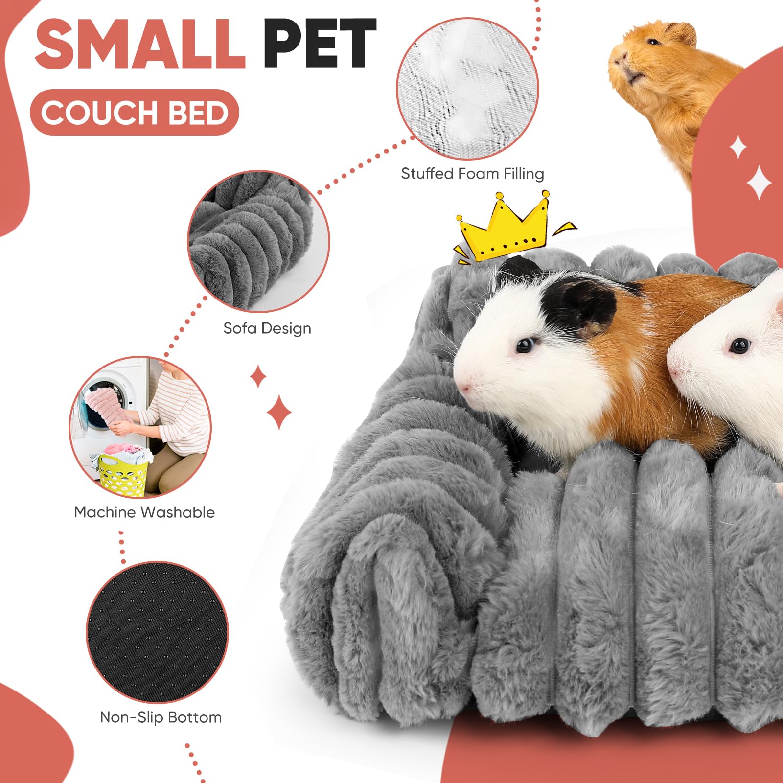 ONEJU Guinea Pig Couch bottom with dirt-resistant surface