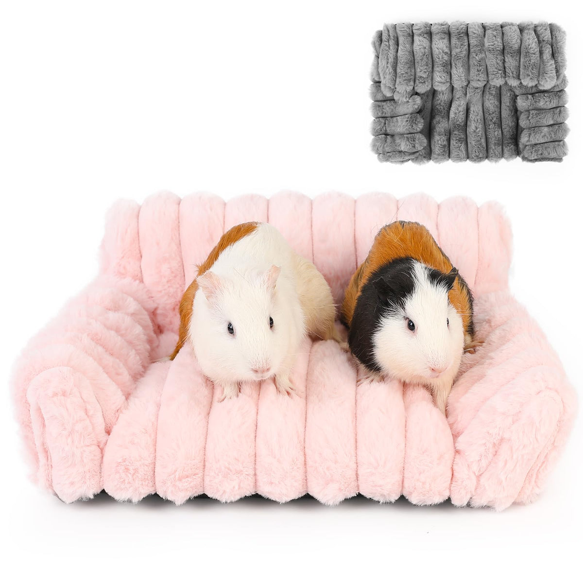 ONEJU Guinea Pig Couch outer view in pink for a cozy space