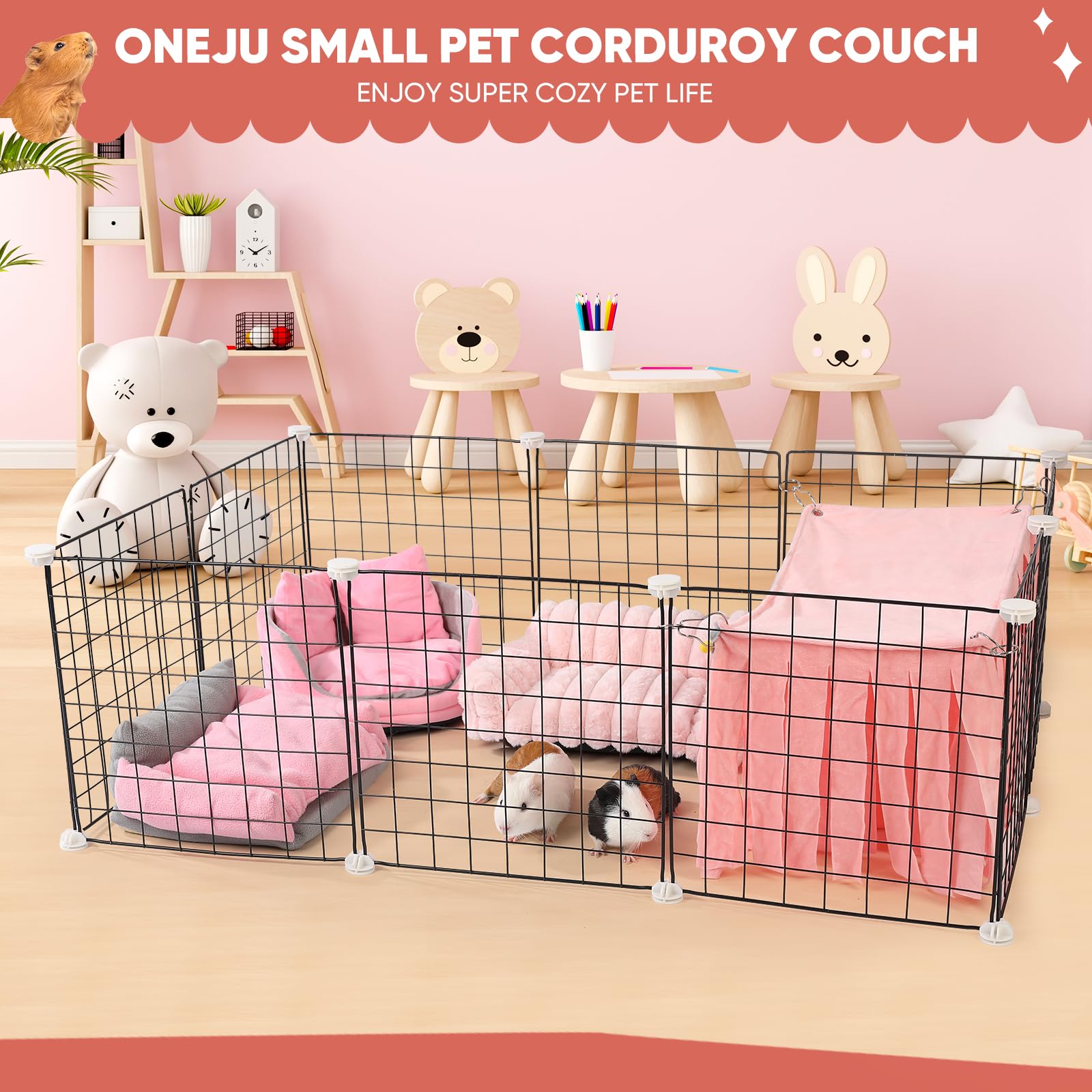 ONEJU Guinea Pig Couch washable covers for easy cleaning