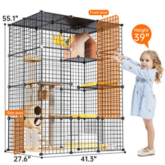 Oneluck 4-tier DIY cat cage modular panels for flexible setup
