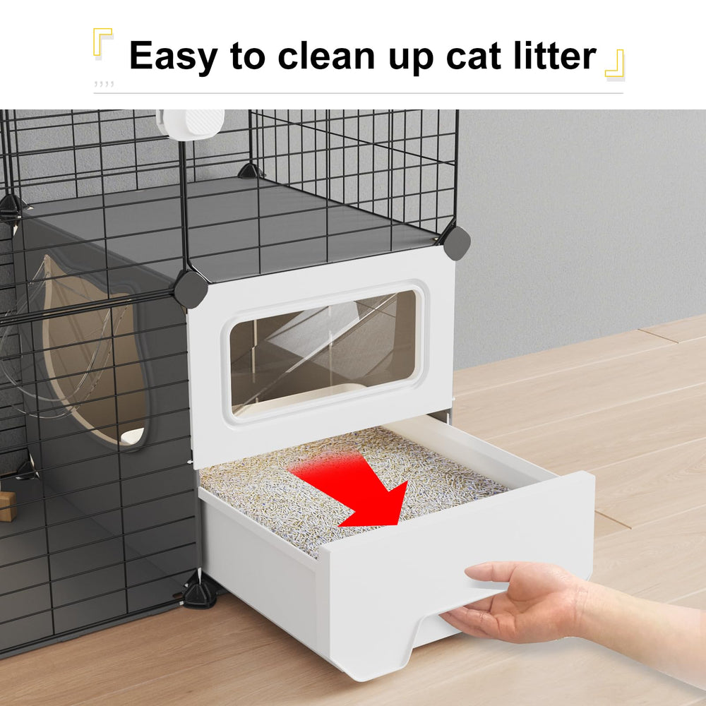 Oneluck cat cage 3-tier playpen with two large platforms and ramps