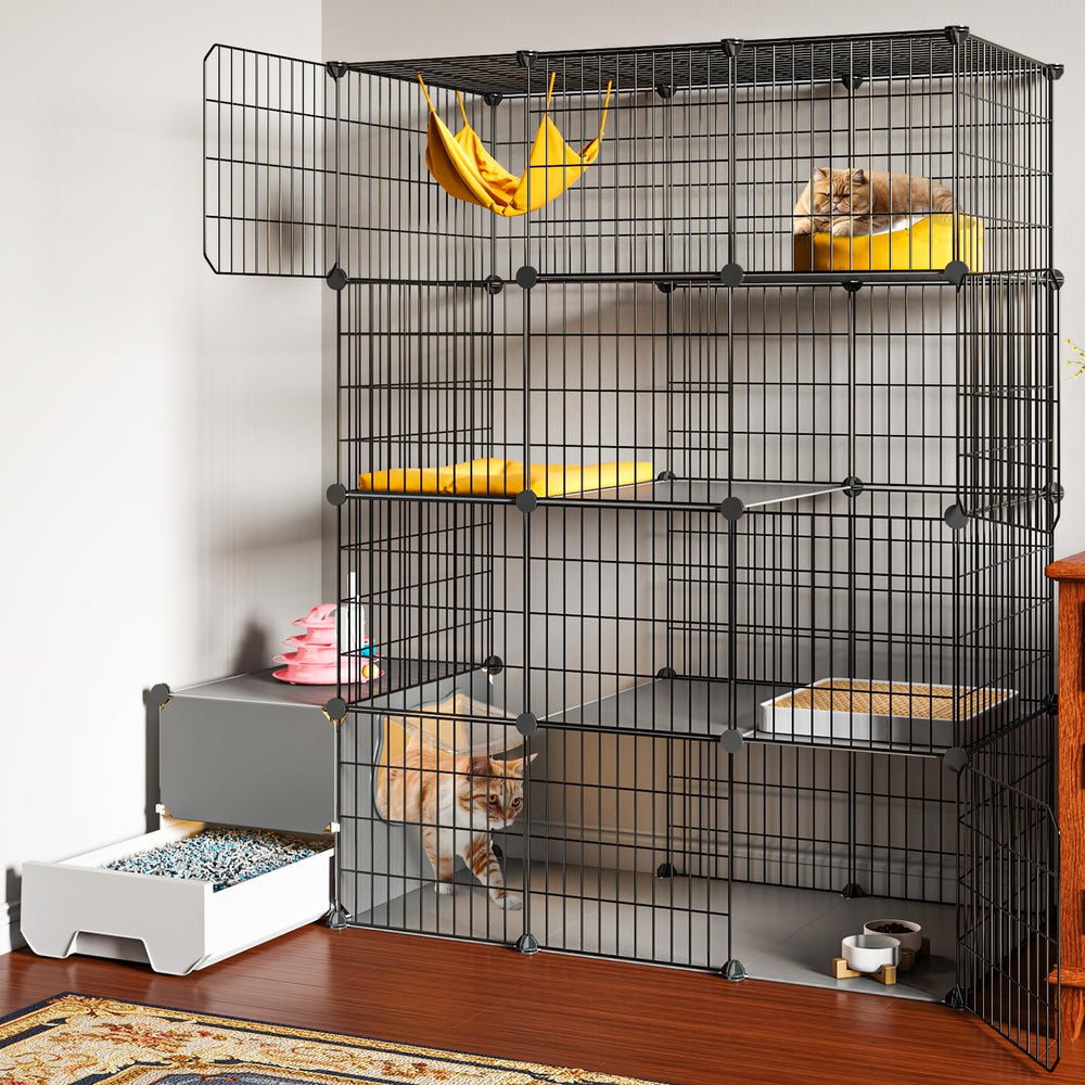 Oneluck 4-tier enclosures maximize space for cats in multi-cat households.