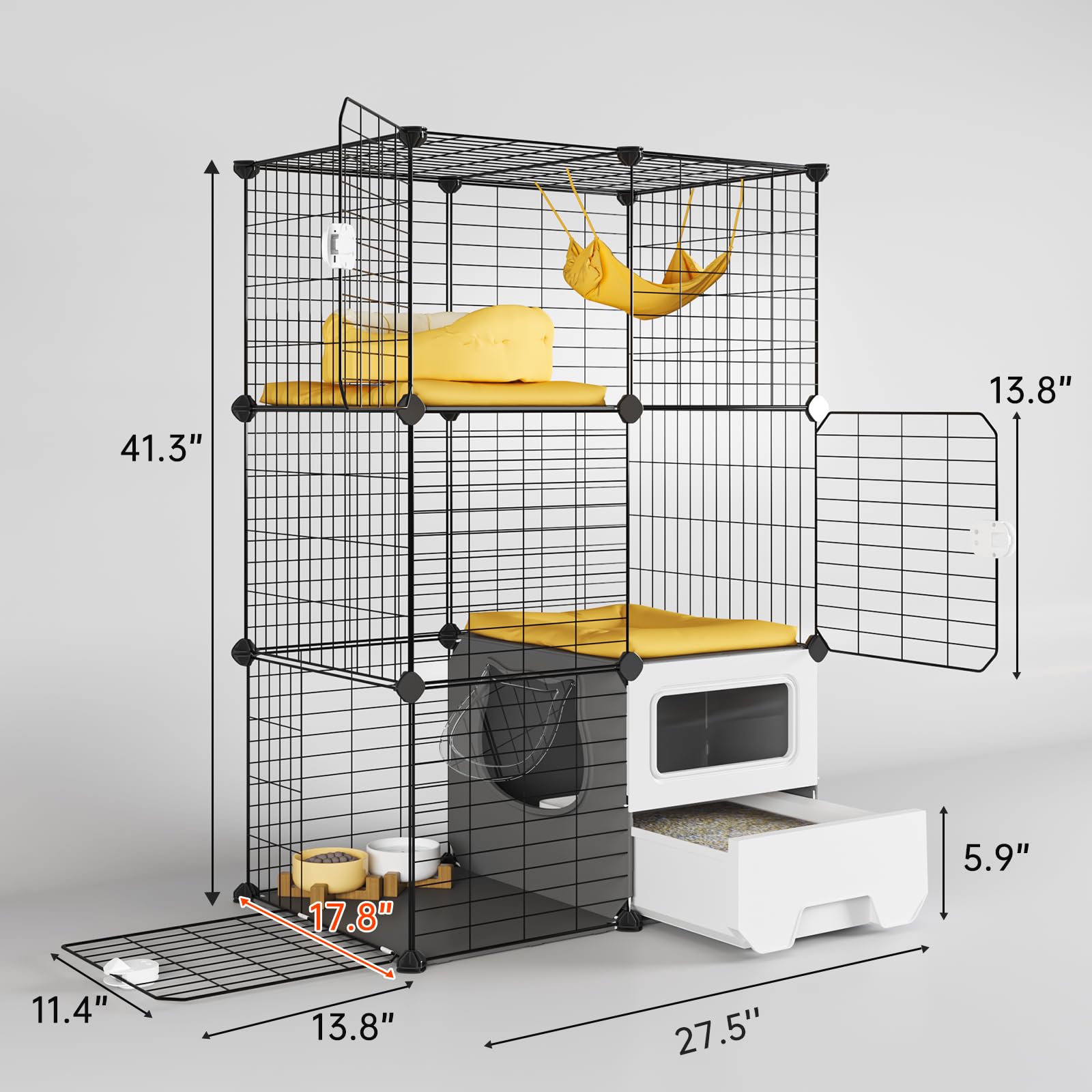Oneluck detachable metal wire cage for compact storage and transport
