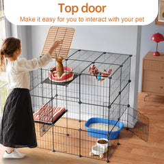 Oneluck cat-catio dual doors enable easy entry and feeding access.