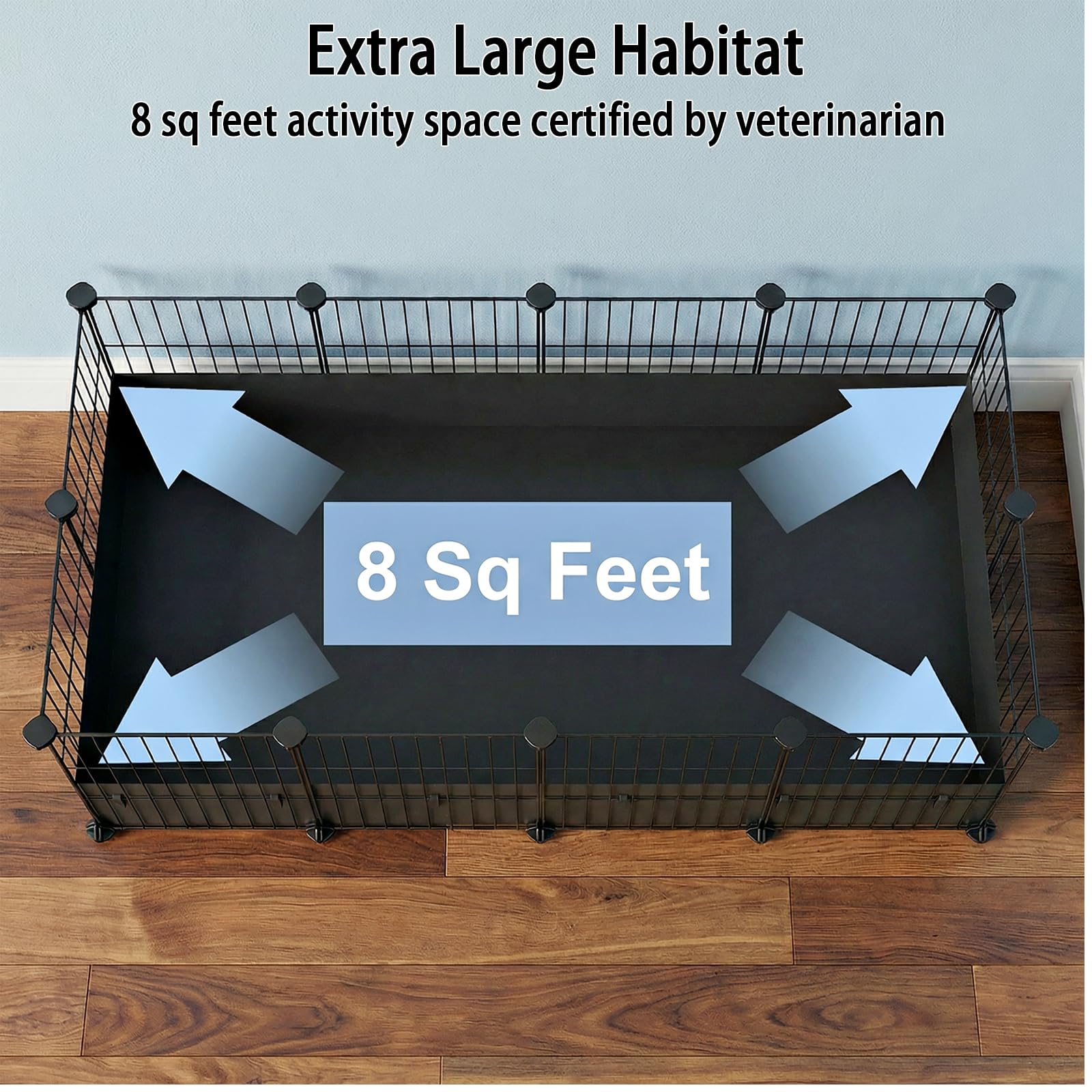 Oneluck Guinea Pig Cage easy-clean surface for quick maintenance after play.