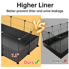 Oneluck Guinea Pig Cage waterproof liner highlights leak-proof, spill-free play.