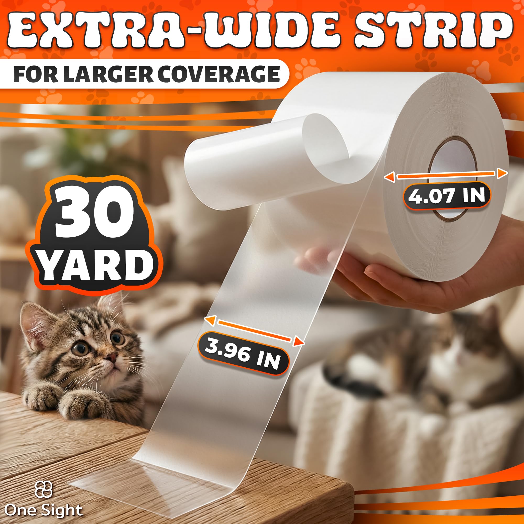 One Sight cat tape featuring arrow-marker aid for easy, clean application.