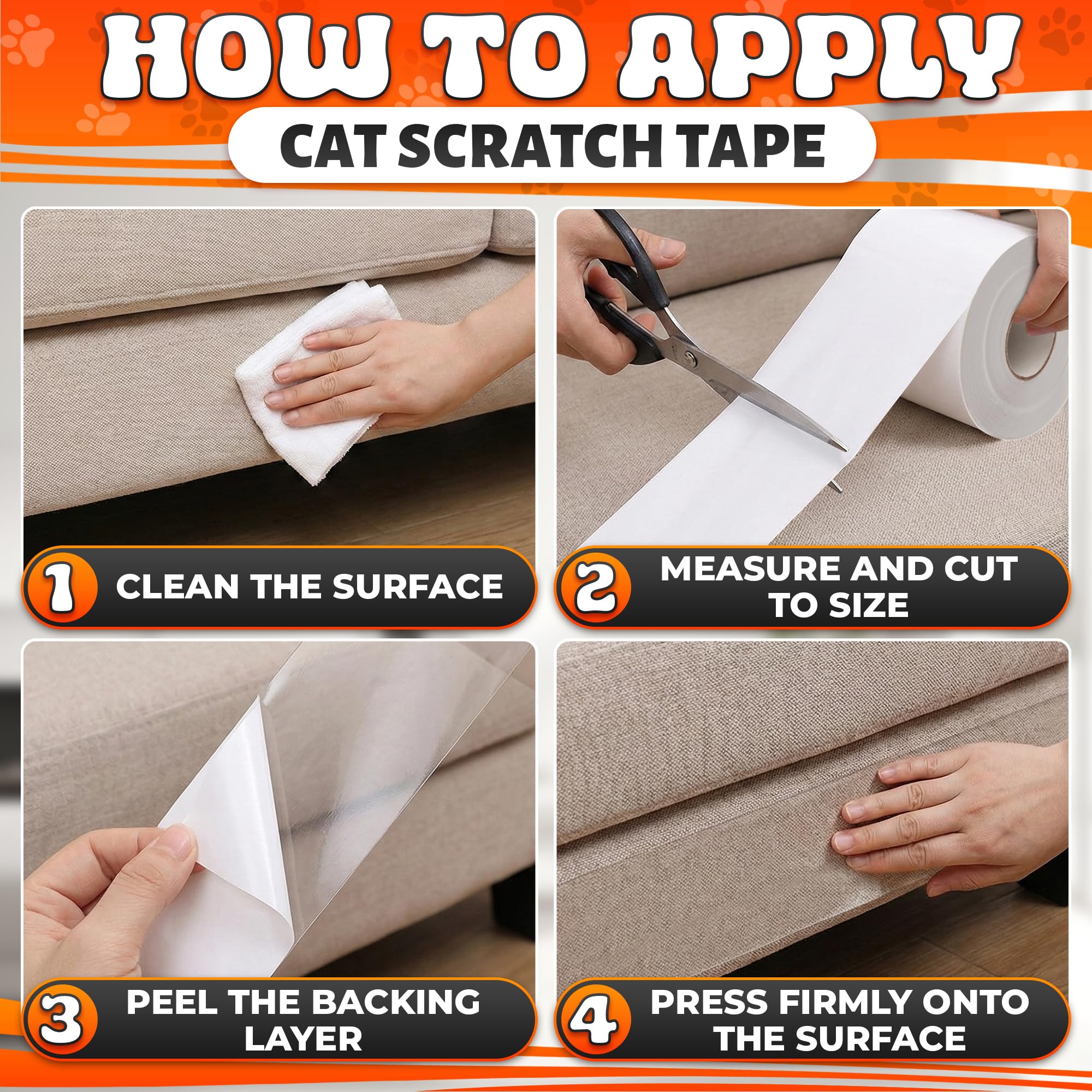 One Sight easy-peel tape works on wood, glass, and doors.