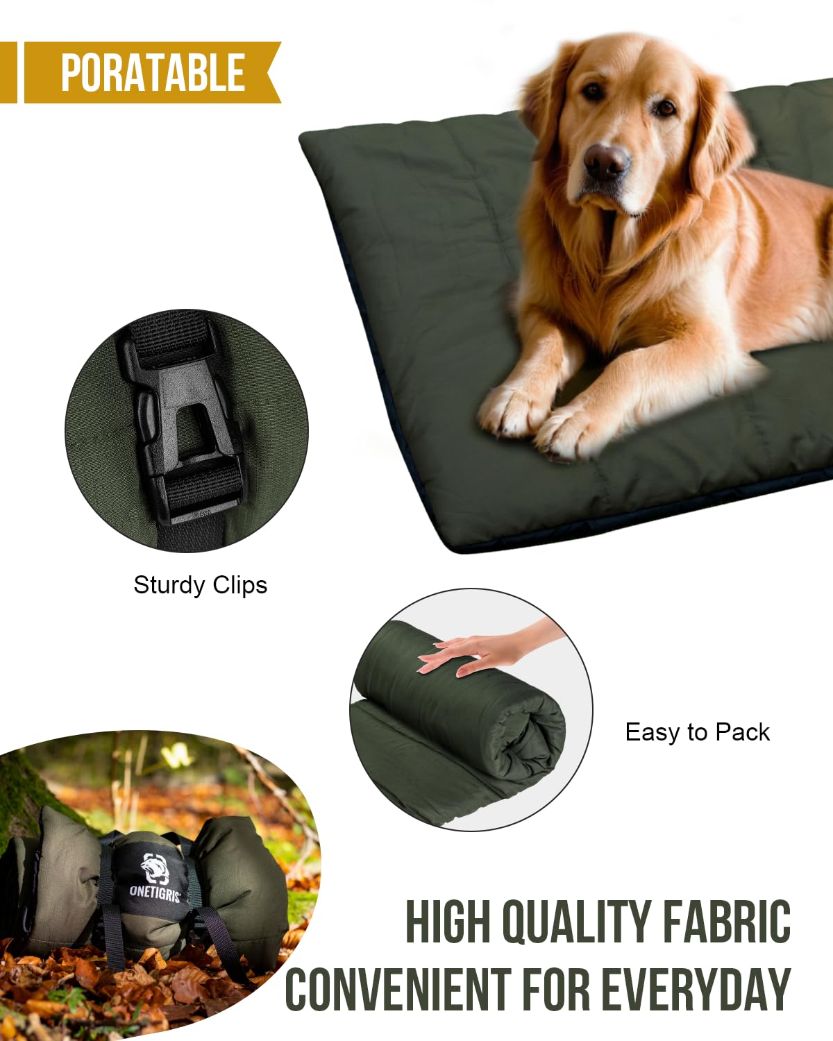 320 g padding provides warmth and comfort on chilly floors.